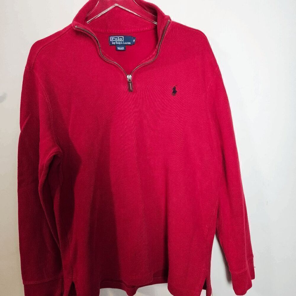 Polo Ralph Lauren Long Sleeve 1/4 Zip Knit 100% Cotton Pullover Sweater Men's Re